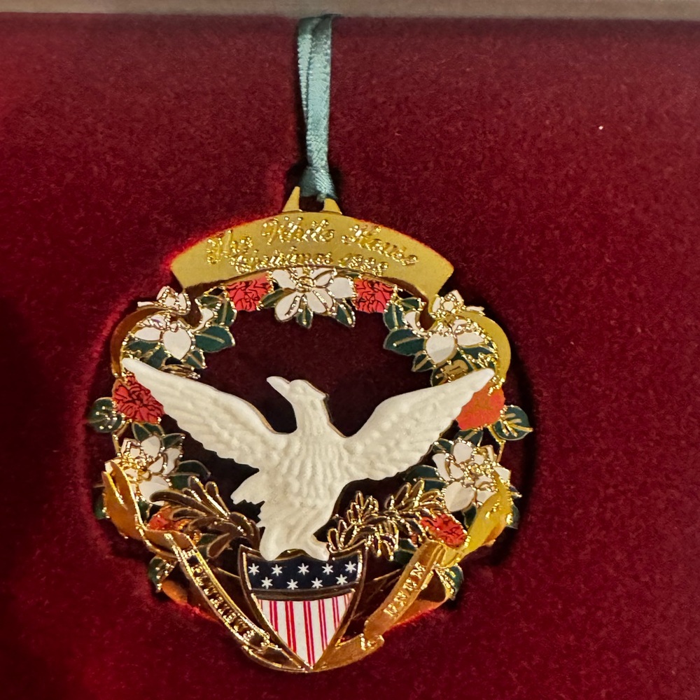 Gold and White Holiday Ornament